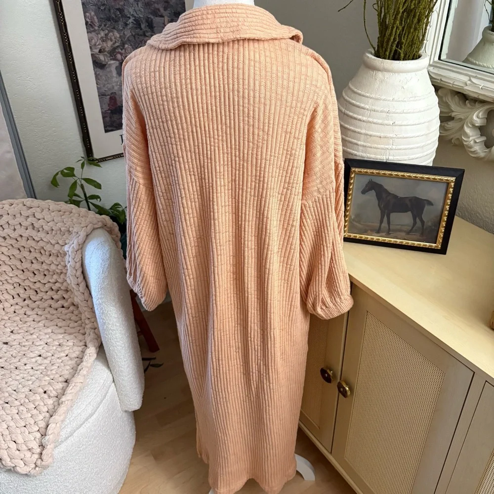 Free People Peach Maxi Shirt Dress